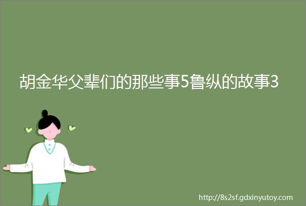 胡金华父辈们的那些事5鲁纵的故事3